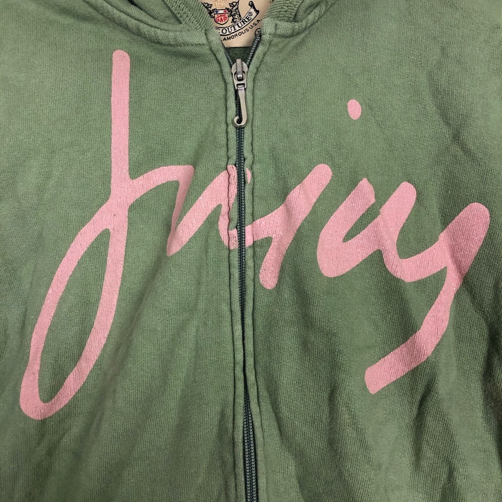 ❤️Juicy Couture Green & Pink Zip Up Hoodie❤️ - Picture 3 of 7